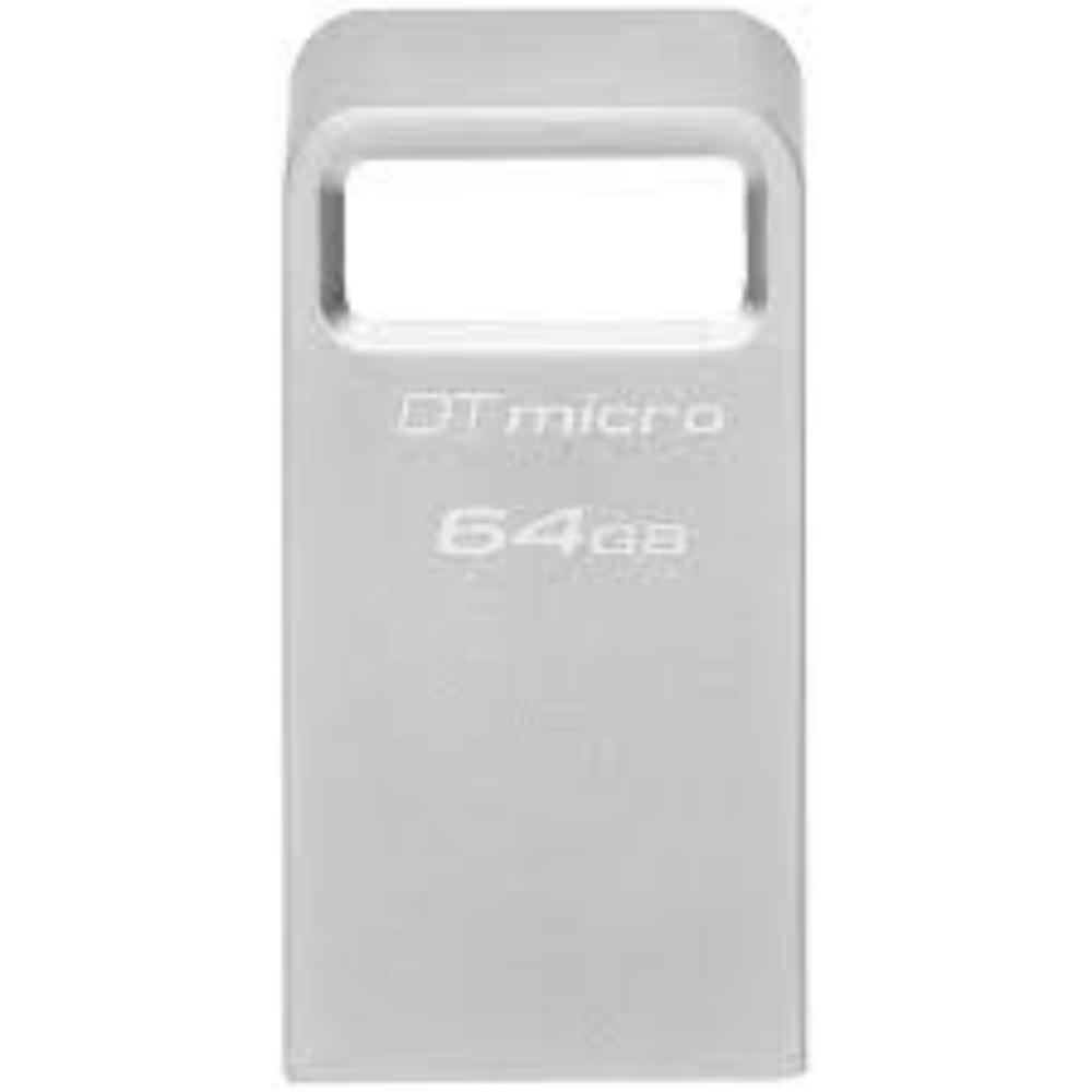 0064097_0 Kingston DataTraveler Micro Gen2 64GB USB 3.2 Stick Silver (DTMC3G2/64GB) (KINDTMC3G2-64GB) - Image 1