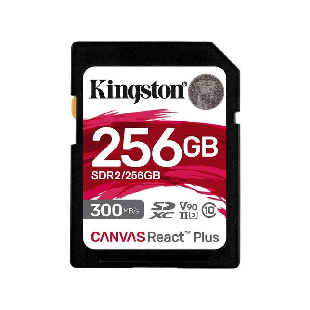 0064112_0 Kingston Canvas React Plus SDXC 256GB Class 10 U3 V90 UHS-II (SDR2/256GB) (KINSDR2-256GB) - Image 1
