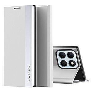 Θήκη Honor X8b New Design Leather Stand Cover από συνθετικό δέρμα λευκό