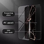 Θήκη Samsung Galaxy A55 5G OEM σχέδιο Marble με Πλάτη Tempered Glass TPU μαύρο - Image 2