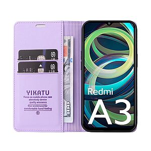 υποδοχή καρτών και μαγνητικό κούμπωμα Flip Wallet από συνθετικό δέρμα και TPU μωβ ανοιχτό