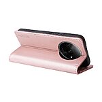 Θήκη Xiaomi Redmi A3 YIKATU Folio Series με βάση στήριξης, υποδοχή καρτών και μαγνητικό κούμπωμα Flip Wallet από συνθετικό δέρμα και TPU ροζ χρυσό - Image 3