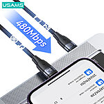 Καλώδιο φόρτισης Fast Charging & Data USAMS U85 Aluminum Alloy Type-C σε lightning PD 30W  1.2m (SJ634USB01) μαύρο - Image 4