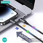 Καλώδιο Φόρτισης Fast Charging και Data USAMS Sufeng Series Aluminum Alloy Type-C σε lightning 30W 0.25m (SJ679USB01) μαύρο - Image 3