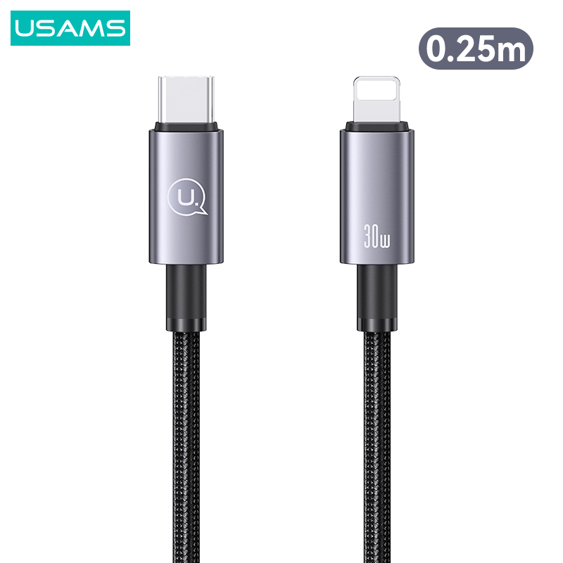 Καλώδιο Φόρτισης Fast Charging και Data USAMS Sufeng Series Aluminum Alloy Type-C σε lightning 30W 0.25m (SJ679USB01) μαύρο Καλώδιο Φόρτισης Fast Charging και Data USAMS Sufeng Series Aluminum Alloy Type-C σε lightning 30W 0.25m (SJ679USB01) μαύρο