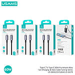Καλώδιο Φόρτισης Fast Charging και Data USAMS Sufeng Series Aluminum Alloy Type-C σε Type-C 60W 0.25m (SJ678USB01) μαύρο - Image 5