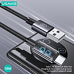 Καλώδιο Φόρτισης Fast Charging και Data USAMS Sufeng Series Aluminum Alloy USB-A σε Type-C 3A 0.25m (SJ680USB01) μαύρο - Image 4
