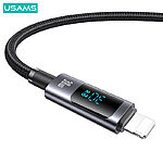 Καλώδιο Φόρτισης Fast Charging και Data USAMS Sufeng Series Digital Display Aluminum Alloy Type-C σε lightning 30W 1.20m (SJ672USB01) μαύρο - Image 2