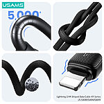 Καλώδιο Φόρτισης και Data USAMS KY Series USB-A σε lightning 2.4A 2.0m (SJ694USB01) μαύρο - Image 4