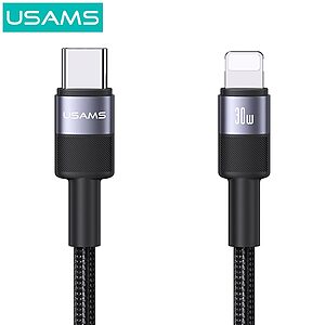 Καλώδιο φόρτισης και data USAMS SY Series Aluminum Alloy Type-C σε lightning 30W 1.2m (SJ729USB01) μαύρο