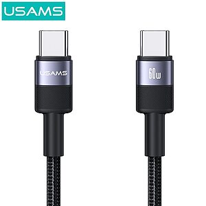 Καλώδιο φόρτισης και data USAMS SY Series Aluminum Alloy Type-C σε Type-C 60W 1.2m (SJ724USB01) μαύρο