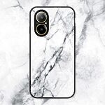 Θήκη Realme C67 4G OEM σχέδιο Marble με Πλάτη Tempered Glass TPU λευκό - Image 2