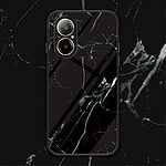 Θήκη Realme C67 4G OEM σχέδιο Marble με Πλάτη Tempered Glass TPU μαύρο - Image 2