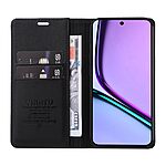 υποδοχή καρτών και μαγνητικό κούμπωμα Flip Wallet από συνθετικό δέρμα και TPU μαύρο