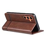 Θήκη Samsung Galaxy M55 5G AZNS Litchi Retro V4 Texture Leather με βάση στήριξης, υποδοχές καρτών και μαγνητικό κούμπωμα καφέ - Image 3