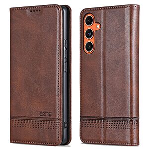 Θήκη Samsung Galaxy M55 5G AZNS Litchi Retro V4 Texture Leather με βάση στήριξης