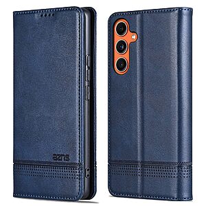 Θήκη Samsung Galaxy M55 5G AZNS Litchi Retro V4 Texture Leather με βάση στήριξης