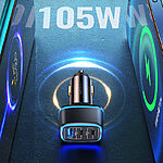 USAMS CC141 φορτιστής αυτοκινήτου C24 105W με 1 x USB-A + 2 x Type-C (CC141TC01)  - μωβ - Image 4