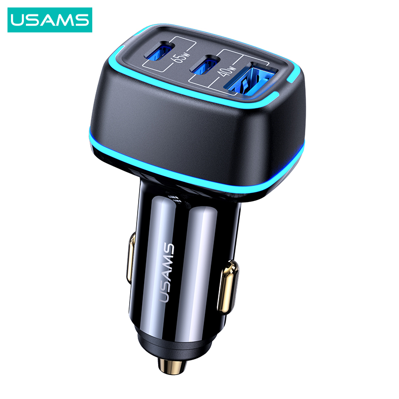 USAMS CC141 φορτιστής αυτοκινήτου C24 105W 3 x Ports 1 x USB-A 2 x Type-C (CC141TC01) μωβ USAMS CC141 φορτιστής αυτοκινήτου C24 105W 3 x Ports 1 x USB-A 2 x Type-C (CC141TC01) μωβ