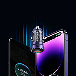 USAMS CC175 mini φορτιστής αυτοκινήτου C35 45W με 1 x USB-A + 1 x Type-C (CC175CC02) - μωβ - Image 2