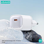 USAMS CC248 HC Series επιτοίχιος φορτιστής GaN Fast Charger 20W με 1 x Type-C (CC248TC02) - λευκός - Image 3