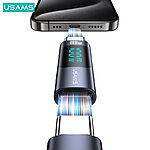 USAMS SJ682 Adapter Μετατροπέας AU18 από Type-C male σε Type-C female  Aluminum και Digital Display (SJ682TC01) μαύρο - Image 3