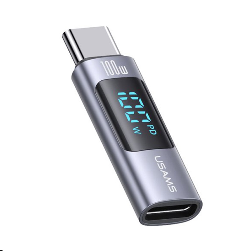 USAMS SJ682 Adapter Μετατροπέας AU18 από Type-C male σε Type-C female Aluminum και Digital Display (SJ682TC01) μαύρο USAMS SJ682 Adapter Μετατροπέας AU18 από Type-C male σε Type-C female Aluminum και Digital Display (SJ682TC01) μαύρο