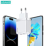 USAMS US-CC172 T54 επιτοίχιος φορτιστής GaN Fast Charger 40W με 2 x Type-C (CC172TC02) - λευκός - Image 2