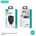 USAMS US-CC172 T54 επιτοίχιος φορτιστής GaN Fast Charger 40W με 2 x Type-C (CC172TC02) - λευκός - Image 5