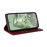 Θήκη Google Pixel 8a 5G YIKATU Folio Series με βάση στήριξης, υποδοχή καρτών και μαγνητικό κούμπωμα Flip Wallet από συνθετικό δέρμα και TPU κόκκινο σκούρο - Image 3