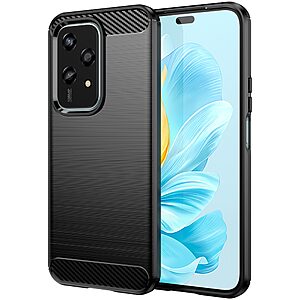 Θήκη Honor 200 Lite 5G Mad Mask Brushed TPU Carbon Πλάτη μαύρο
