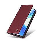 Θήκη Honor 90 Smart 5G YIKATU Folio Series με βάση στήριξης, υποδοχή καρτών και μαγνητικό κούμπωμα Flip Wallet από συνθετικό δέρμα και TPU κόκκινο σκούρο - Image 5