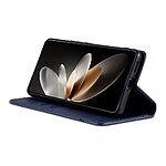 Θήκη Huawei Pura 70 AZNS Litchi Retro V4 Texture Leather με βάση στήριξης, υποδοχές καρτών και μαγνητικό κούμπωμα μπλε - Image 3