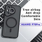 Θήκη Huawei Pura 70 Pro Mad Mask Magnetic Matte Hybrid συμβατό με MagSafe φορτιστή Transparent Πλάτη TPU μαύρο - Image 2