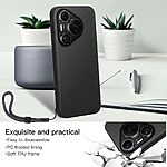 Θήκη Huawei Pura 70 VILI Vili TC Series με σχέδιο carbon fiber ενισχυμένες γωνίες από Premium ανθεκτικό TPU μαύρο - Image 3