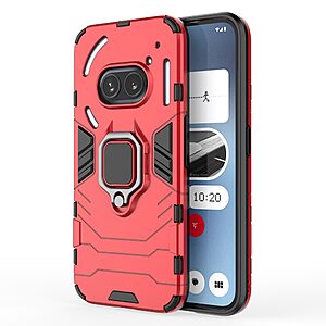 Θήκη Nothing Phone (2a) 5G Mad Mask Πλάτη Thin Armor με Μαγνητικό δαχτυλίδι και Βάση στήριξης TPU κόκκινο