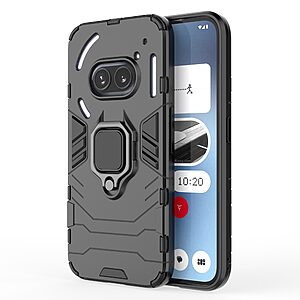 Θήκη Nothing Phone (2a) 5G Mad Mask Πλάτη Thin Armor με Μαγνητικό δαχτυλίδι και Βάση στήριξης TPU μαύρο