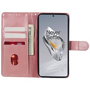 υποδοχές καρτών και μαγνητικό κούμπωμα Flip Wallet από συνθετικό δέρμα ροζ χρυσό