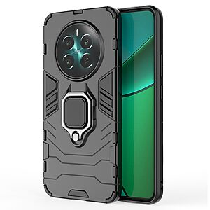 Θήκη Realme 12+ 5G Mad Mask Πλάτη Thin Armor με Μαγνητικό δαχτυλίδι και Βάση στήριξης TPU μαύρο