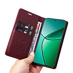 Θήκη Realme 12+ 5G YIKATU Folio Series με βάση στήριξης, υποδοχή καρτών και μαγνητικό κούμπωμα Flip Wallet από συνθετικό δέρμα και TPU κόκκινο σκούρο - Image 5