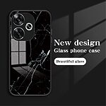 Θήκη Xiaomi Poco F6 5G OEM σχέδιο Marble με Πλάτη Tempered Glass TPU μαύρο - Image 2