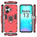 Θήκη Xiaomi Redmi 13 / Poco M6 Mad Mask Πλάτη Thin Armor με Μαγνητικό δαχτυλίδι και Βάση στήριξης TPU κόκκινο - Image 5