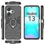 Θήκη Xiaomi Redmi 13 / Poco M6 Mad Mask Πλάτη Thin Armor με Μαγνητικό δαχτυλίδι και Βάση στήριξης TPU μαύρο - Image 5