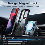 Θήκη iPhone 16 ESR Magnetic Series Silicone Sockproof συμβατή με MagSafe φορτιστή, Transparent Πλάτη TPU μαύρο - Image 3