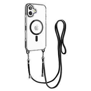 Θήκη iPhone 16 Mad Mask Hybrid Sockproof Transparent V2 πλάτη με κορδόνι