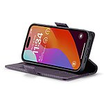 Θήκη iPhone 16 Pro CASEME 023 Series Πορτοφόλι με βάση στήριξης, υποδοχές καρτών και μαγνητικό κούμπωμα από συνθετικό δέρμα και TPU μωβ - Image 3