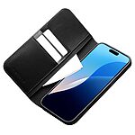 Θήκη iPhone 16 Pro Max QIALINO book v2 από Premium αυθεντικό δέρμα Genuine Cowhide μαύρο - Image 3