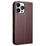 Θήκη iPhone 16 Pro QIALINO book v2 από Premium αυθεντικό δέρμα Genuine Cowhide καφέ - Image 4