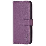 Θήκη OnePlus Nord CE4 Lite 5G BINFEN COLOR Leather Wallet series 12 με βάση στήριξης, υποδοχές καρτών και μαγνητικό κούμπωμα μωβ σκούρο - Image 5