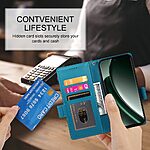 Θήκη Realme GT 6 5G / GT 6T 5G DIERFENG DF 010 Foldable Series με βάση στήριξης, υποδοχή καρτών και μαγνητικό κούμπωμα Flip Wallet από συνθετικό δέρμα και εσωτερικό TPU μπλε - Image 5